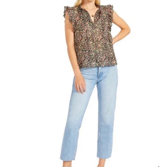 NWT BB Dakota by Steve Madden  Floral ruffle sleeveless blouse sz S 3554 - Picture 6 of 16